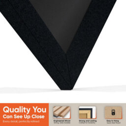 "AK Frames 25X17"" Black Sleek Vinyl Record Frame With Black Mount For 12 Inch Lp Cover & Disc - Overlapped Design" - thumbnail 3