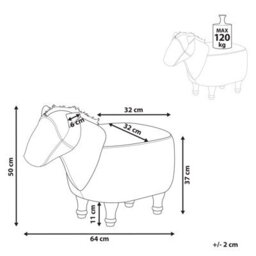 Beliani Animal Stool Horse Horse Faux Leather Light Brown - thumbnail 3