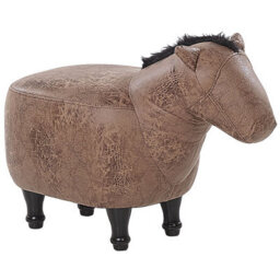 Beliani Animal Stool Horse Horse Faux Leather Light Brown