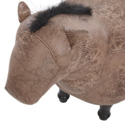 Beliani Animal Stool Horse Horse Faux Leather Light Brown - thumbnail 6