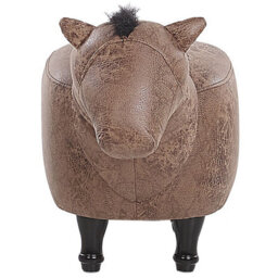 Beliani Animal Stool Horse Horse Faux Leather Light Brown - thumbnail 4