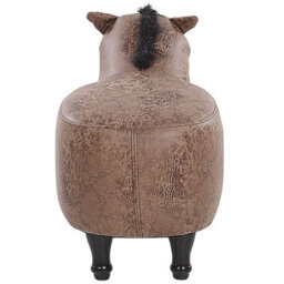 Beliani Animal Stool Horse Horse Faux Leather Light Brown - thumbnail 5