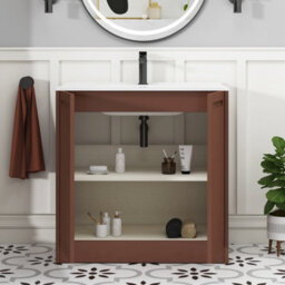 Royal Bathrooms Elmore 800mm Traditional Floor Standing 2 Door Bathroom Vanity Unit With Ceramic Basin Sink - Terracotta Clay - thumbnail 5