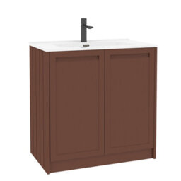 Royal Bathrooms Elmore 800mm Traditional Floor Standing 2 Door Bathroom Vanity Unit With Ceramic Basin Sink - Terracotta Clay - thumbnail 6