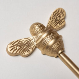 Solid Brass Bee Coat Hook - Satin Brass Finish - thumbnail 3