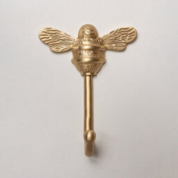 Solid Brass Bee Coat Hook - Satin Brass Finish - thumbnail 2