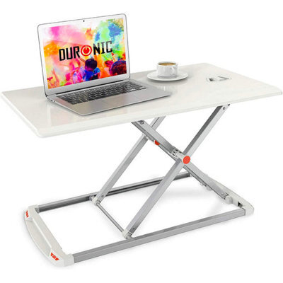 Duronic Dm05D11 We Sit-Stand Desk Workstation, Desk Convertor, Manually Height Adjustable 5-40Cm, 74X43Cm Platform - White - image 1