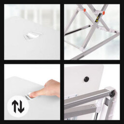 Duronic Dm05D11 We Sit-Stand Desk Workstation, Desk Convertor, Manually Height Adjustable 5-40Cm, 74X43Cm Platform - White - thumbnail 4
