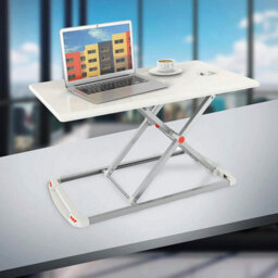 Duronic Dm05D11 We Sit-Stand Desk Workstation, Desk Convertor, Manually Height Adjustable 5-40Cm, 74X43Cm Platform - White - thumbnail 5