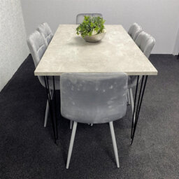 Kosy Koala Dining Table With 6 Chairs Modern Grey Dining Table Set With 6 Grey Velvet Chairs Dining Room Furniture - thumbnail 2