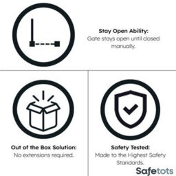 Safetots Wooden Elegance Gate, White, 71Cm - 79Cm, Pressure Fit Safety Gate, Baby Gate For Stairs And Doors, Easy Installation - thumbnail 5