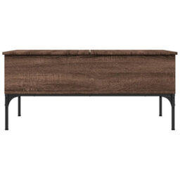 Berkfield Coffee Table Brown Oak 100X50X45 Cm Engineered Wood And Metal - thumbnail 5