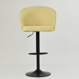 Lakeland Furniture Novara Cream Faux Leather Black Gas Lift Base Bar Stool - thumbnail 3