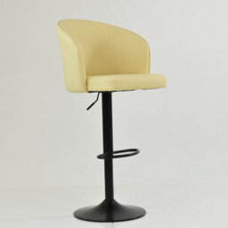 Lakeland Furniture Novara Cream Faux Leather Black Gas Lift Base Bar Stool - thumbnail 4