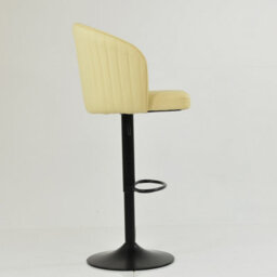 Lakeland Furniture Novara Cream Faux Leather Black Gas Lift Base Bar Stool - thumbnail 5