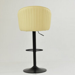 Lakeland Furniture Novara Cream Faux Leather Black Gas Lift Base Bar Stool - thumbnail 6