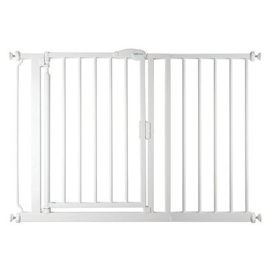 Safetots Pressure Fit Self Closing Stair Gate, 111Cm - 118Cm, White, Auto Closing Baby Gate, Safety Barrier - image 1