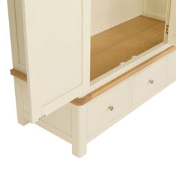 The Furniture Market Marbury Cream Painted Triple 3 Door Mirrored Wardrobe With 3 Drawers - thumbnail 8