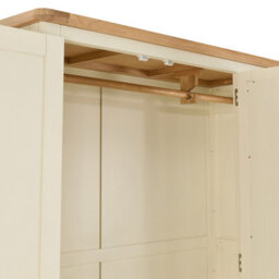 The Furniture Market Marbury Cream Painted Triple 3 Door Mirrored Wardrobe With 3 Drawers - thumbnail 5