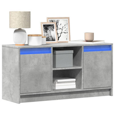 Berkfield Tv Cabinet With Led Concrete Grey 100X34X50 Cm Engineered Wood - image 1