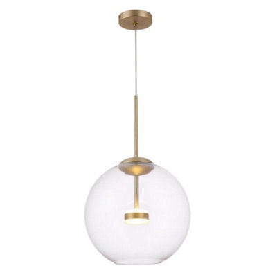 Luminosa Lighting Luminosa Modern Cometa Integrated Led Matt Gold Pendant Ceiling Light Glass Shade