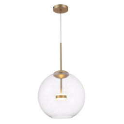 Luminosa Lighting Luminosa Modern Cometa Integrated Led Matt Gold Pendant Ceiling Light Glass Shade