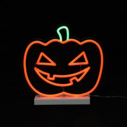 Pumpkin Led Silhouette, (H) 270mm - Green & Orange - thumbnail 4
