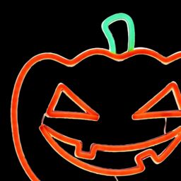 Pumpkin Led Silhouette, (H) 270mm - Green & Orange - thumbnail 5