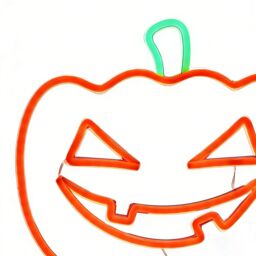 Pumpkin Led Silhouette, (H) 270mm - Green & Orange - thumbnail 3