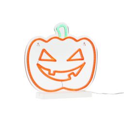 Pumpkin Led Silhouette, (H) 270mm - Green & Orange - thumbnail 2