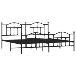 Berkfield Metal Bed Frame With Headboard And Footboard Black 193X203 Cm - thumbnail 4