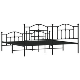 Berkfield Metal Bed Frame With Headboard And Footboard Black 193X203 Cm - thumbnail 7