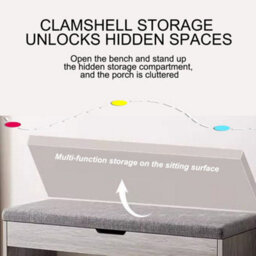 Shoe Bench Shoe Storage Rack Cabinet Organiser With Cushion Padded Seat Unit Uk - thumbnail 3