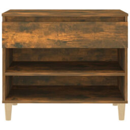 Berkfield Shoe Cabinet Smoked Oak 70X36X60 Cm Engineered Wood - thumbnail 6