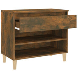 Berkfield Shoe Cabinet Smoked Oak 70X36X60 Cm Engineered Wood - thumbnail 7