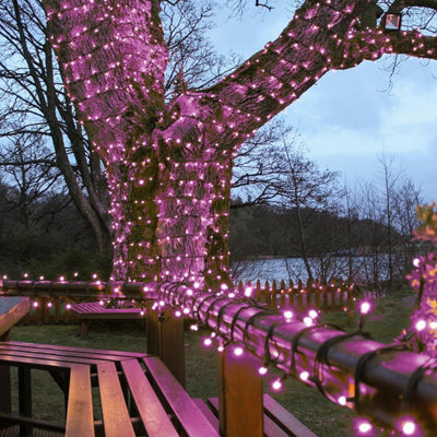 Festive Lights - Connectpro 5M Pink Outdoor Ip65 Connectable Led Christmas Fairy String Lights - No Plug - image 1