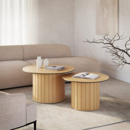 Arte Stylish Rotto 8 Coffee Table, Oak Vincenza Finish, Contemporary Design H480mm W800mm D800mm - thumbnail 4