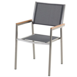 Beliani Garden Dining Set 6 Seater Cosoleto/grosseto Tempered Glass Marble Effect Grey - thumbnail 7