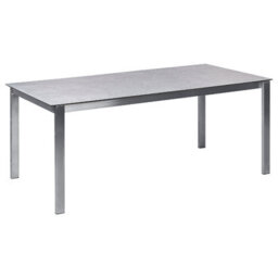 Beliani Garden Dining Set 6 Seater Cosoleto/grosseto Tempered Glass Marble Effect Grey - thumbnail 5