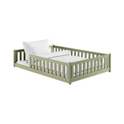 Arte Olive Wooden Bed Mati Eu Double 140X200Cm - Grounded Design With Surround Guardrails - thumbnail 2