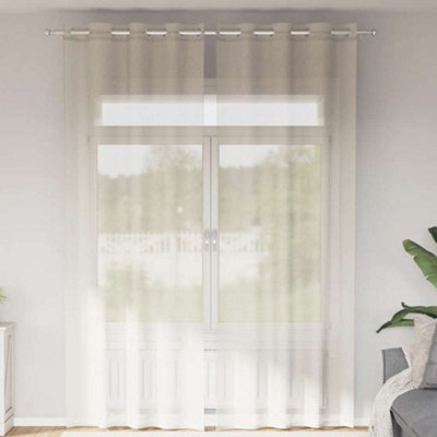 Berkfield Voile Curtains With Grommets 2 Pcs Cream 140X300 Cm - image 1