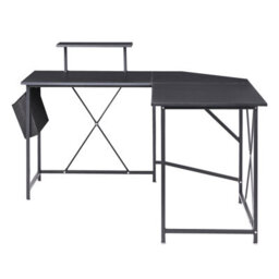 Beliani Corner Desk Tacony Black 180 Cm 140 Cm With Storage - thumbnail 4
