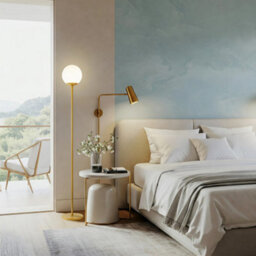 Happy Homewares Modern Satin Gold Floor Lamp With Opal White Globe Glass Shade And Foot Switch - thumbnail 7