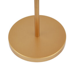 Happy Homewares Modern Satin Gold Floor Lamp With Opal White Globe Glass Shade And Foot Switch - thumbnail 4