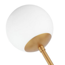 Happy Homewares Modern Satin Gold Floor Lamp With Opal White Globe Glass Shade And Foot Switch - thumbnail 3