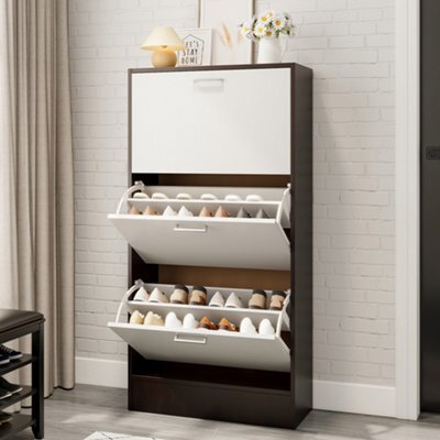 Living And Home Wooden Free Standing Shoe Rack Drawer, 3 Layer Dump Shoes Shelves W 600 X D 240 X H 1190 mm - image 1