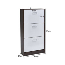 Living And Home Wooden Free Standing Shoe Rack Drawer, 3 Layer Dump Shoes Shelves W 600 X D 240 X H 1190 mm - thumbnail 3