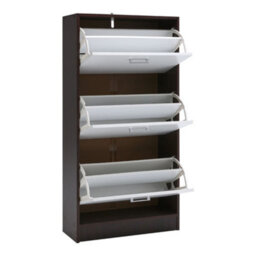 Living And Home Wooden Free Standing Shoe Rack Drawer, 3 Layer Dump Shoes Shelves W 600 X D 240 X H 1190 mm - thumbnail 2