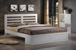 Save On Goods UK 5Ft Kin Size White Wood Wooden Bed Frame.underbed Drawer Storage. Shaker Style,low Foot End - thumbnail 3