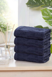 Rapport Home Safari Pure Cotton Face Cloth Towels Set Of 4 (Blue) - thumbnail 1